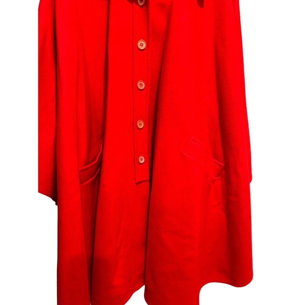 Pendleton Vintage 50s 60s Red 100% Virgin Wool Cape Jacket One Size - Picture 5 of 12